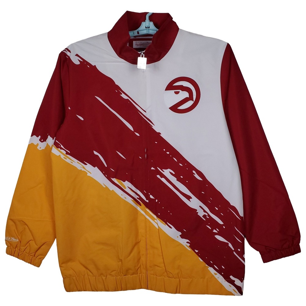 Atlanta Hawks Mitchell & Ness NBA Large Lightweight Jacket Paint Splash Art New